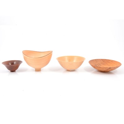 Lot 187 - Bert Marsh - three turned wood vessels, and another vessel.