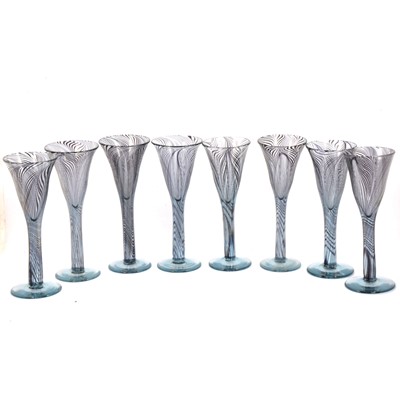 Lot 184 - George Elliott of Bewdley - a set of eight large wine glasses.
