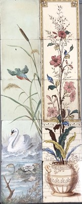 Lot 147 - Two Victorian five-tile panels.