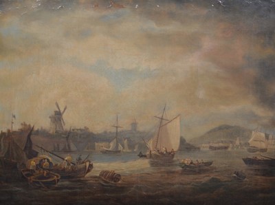 Lot 201 - Follower of Jan van de Cappelle, Shipping near a harbour