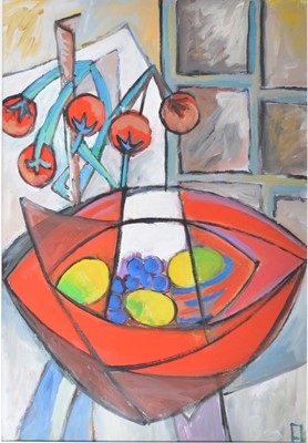 Lot 1055 - Philip Vencken - Still Life, tomatoes and lemons