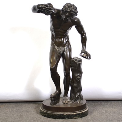 Lot 124 - Isaak Duchemin after Massimiliano Soldani, Dancing Faun with cymbals