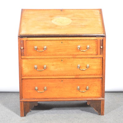 Lot 669 - Edwardian inlaid mahogany bureau.