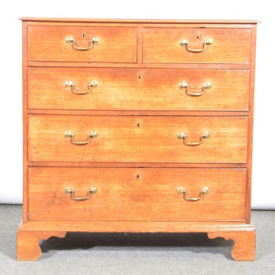 Lot 683 - George III oak chest of drawers