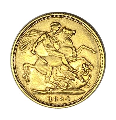 Lot 5 - Queen Victoria gold Sovereign coin, 1884