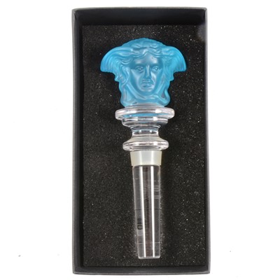 Lot 54 - Boxed Versace Medusa perfume bottle stopper in blue by Rosenthal.