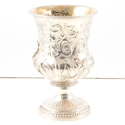 Lot 147 - Victorian silver goblet, Charles Fox II, London 1838.