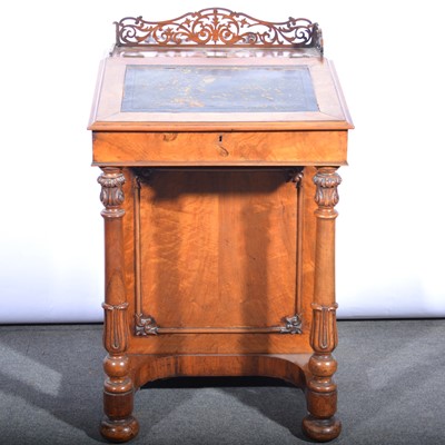 Lot 671 - Victorian walnut Davenport desk