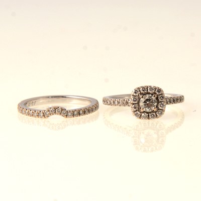 Lot 65 - Neil Lane diamond engagement and fitted wedding ring.