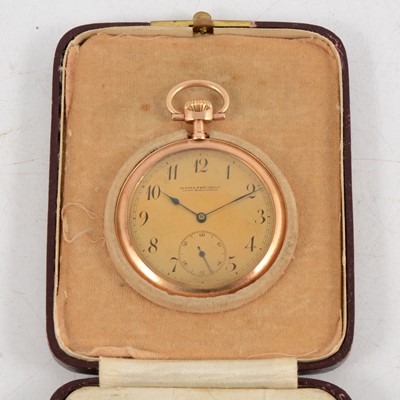 Lot 112 - Alpina Precision Union Horlogere - a 585 standard yellow gold open face pocket watch