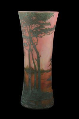 Lot 1013 - Daum, a cameo glass landscape vase, early 20th century