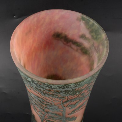 Lot 1013 - Daum, a cameo glass landscape vase, early 20th century