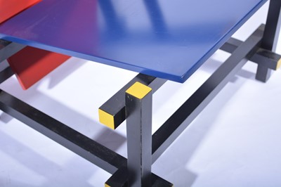 Lot 1053 - Red and Blue Chair, designed by Gerrit Rietveld, manufactured by Cassina