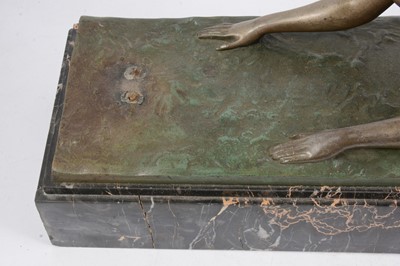 Lot 1015 - Joseph d'Aste, an Art Deco patinated spelter group