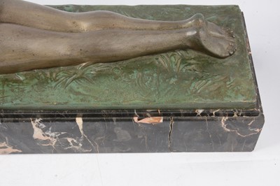 Lot 1015 - Joseph d'Aste, an Art Deco patinated spelter group