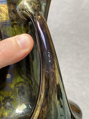 Lot 1008 - Richard Joyce for Pilkington's Royal Lancastrian, a lustre twin handled vase, 1917