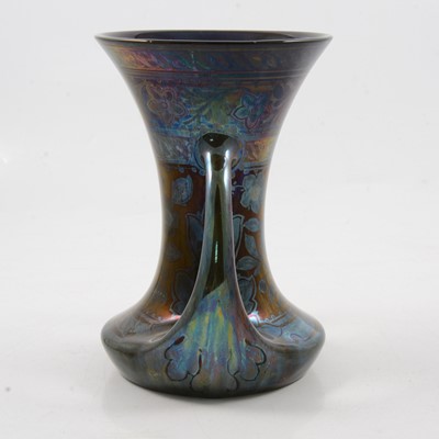 Lot 1008 - Richard Joyce for Pilkington's Royal Lancastrian, a lustre twin handled vase, 1917