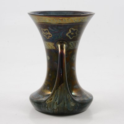 Lot 1008 - Richard Joyce for Pilkington's Royal Lancastrian, a lustre twin handled vase, 1917