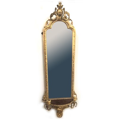Lot 698 - A Victorian gilt gesso girandole, arched plate,...