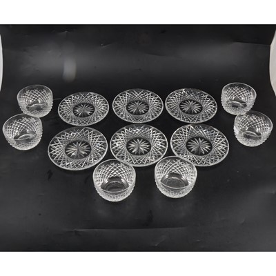 Lot 79 - Set of six Waterford crystal dessert bowls and saucers.