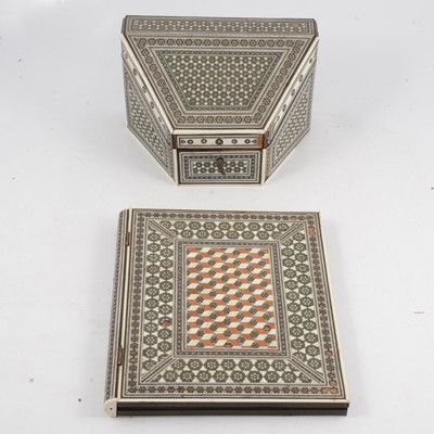 Lot 122 - Indian inlaid stationery box and blotter, Vizagapatam