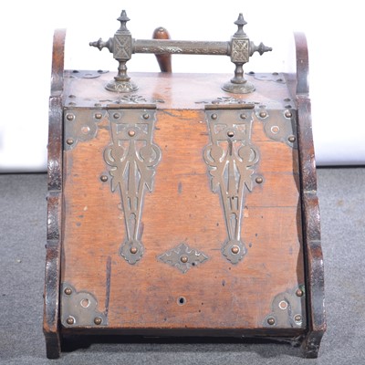 Lot 621 - Victorian walnut coal scuttle