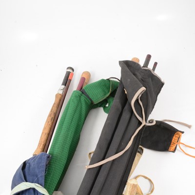 Lot 168 - Four carbon fibre salmon fishing rods, including Daiwa Whisker Fly 16'