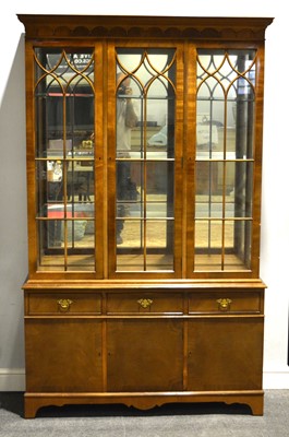 Lot 647 - Reproduction mahogany glazed bookcase cabinet, by Richardson Ltd