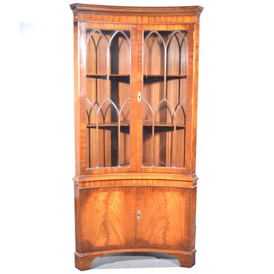 Lot 617 - Large reproduction concave freestanding corner display cabinet