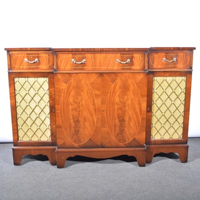Lot 650 - Reproduction breakfront sideboard, Regency style