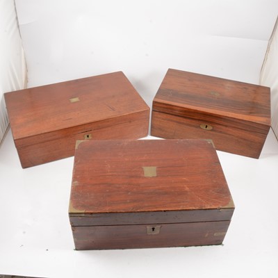 Lot 187 - Six mahogany and rosewood writing slopes.