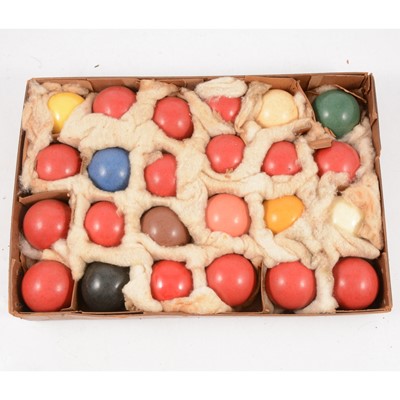 Lot 205 - A set of twenty-four Burroughes & Watts Crystalate Snooker/Pool balls in original box.