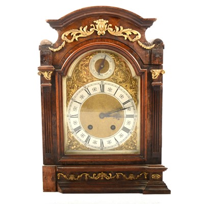 Lot 101 - Walnut mantel clock, damaged