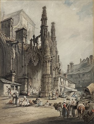 Lot 165 - Henry Edridge, The Porch of Notre Dame, Louviers, Normandy