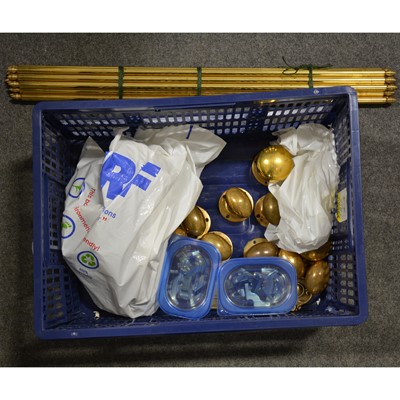 Lot 178 - Collection of brass door furniture and set of brass stair rods.