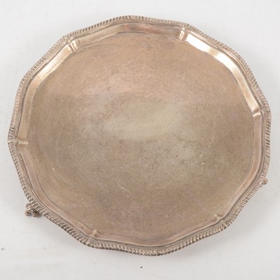 Lot 248 - A silver salver, Goldsmiths & Silversmiths Co Ltd, Sheffield 1945.