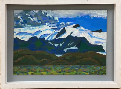Lot 1144 - Roy Bizley, Untitled, Icelandic landscape with mountains