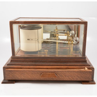 Lot 100 - Oak cased barograph