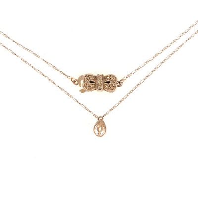 Lot 99 - A pear shaped diamond pendant and chain.
