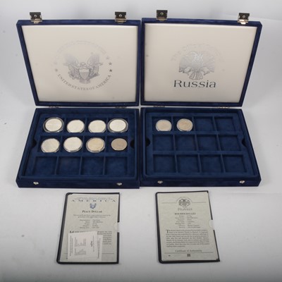Lot 222 - Five presentation cases of mainly silver coins.