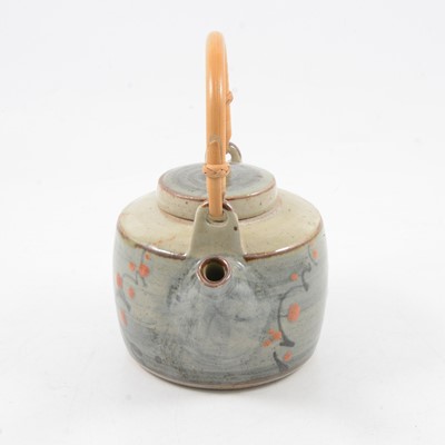 Lot 1043 - David Leach, a stoneware teapot and six tea bowls