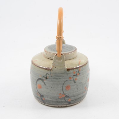 Lot 1043 - David Leach, a stoneware teapot and six tea bowls