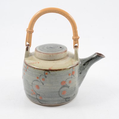 Lot 1043 - David Leach, a stoneware teapot and six tea bowls