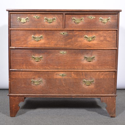 Lot 659 - Georgian oak chest of drawers.