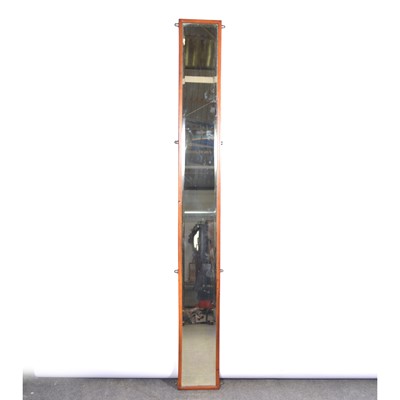 Lot 692 - Tall mahogany framed wall mirror, bevelled...