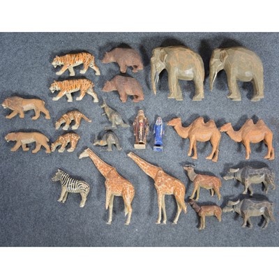 Lot 281 - Noah's Ark and a collection of wooden animals.