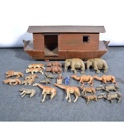 Lot 281 - Noah's Ark and a collection of wooden animals.