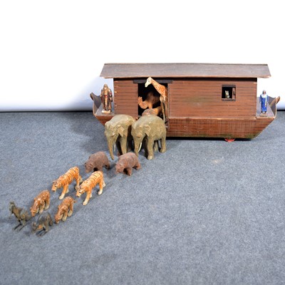 Lot 281 - Noah's Ark and a collection of wooden animals.