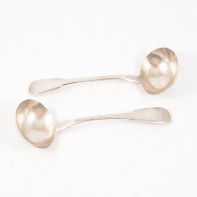 Lot 256 - Georgian silver ladle, Christopher & Thomas Wilkes Barker, London 1804, and another.