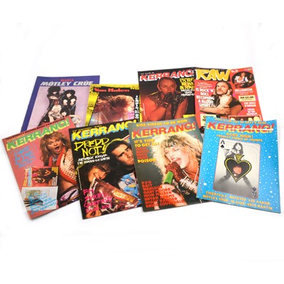 Lot 153 - One box of music and rock magazines and Van Halen posters.